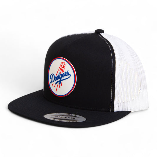 Los Angeles Dodgers 2024 World Series 3D YP Snapback Flat Bill Trucker Hat- Black/ White