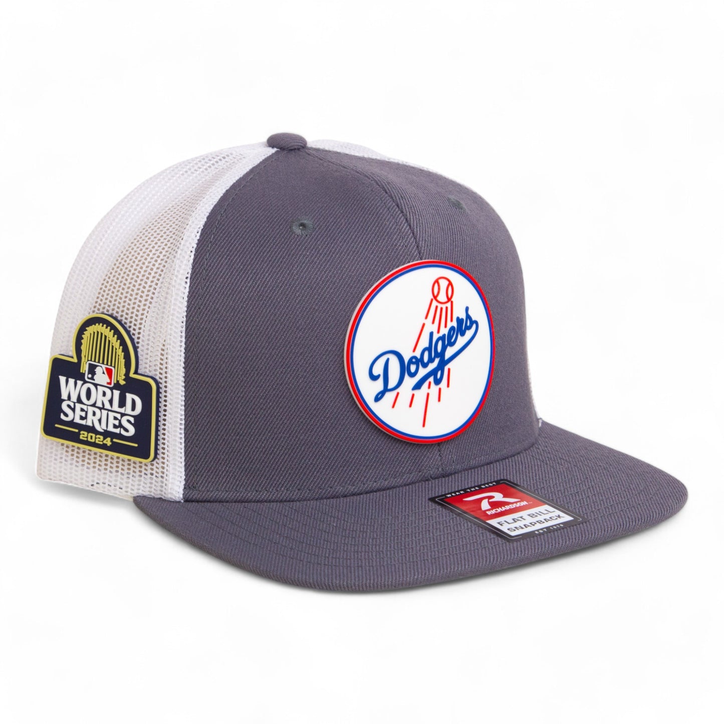 Los Angeles Dodgers 2024 World Series 3D Wool Blend Flat Bill Hat- Charcoal/ White