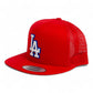 LA Dodgers 2024 World Series 3D YP Snapback Flat Bill Trucker Hat White- Red