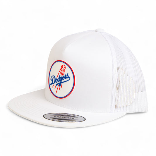 Los Angeles Dodgers 2024 World Series 3D YP Snapback Flat Bill Trucker Hat- White