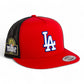 LA Dodgers 2024 World Series 3D YP Snapback Flat Bill Trucker Hat White- Red/ Black