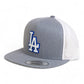 LA Dodgers 2024 World Series 3D YP Snapback Flat Bill Trucker Hat White- Heather Grey/ White