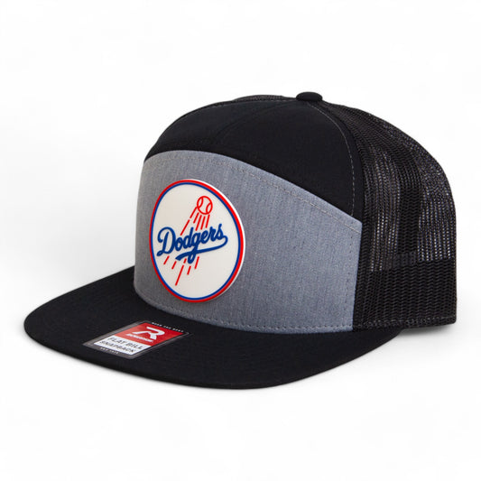 Los Angeles Dodgers 2024 World Series 3D Snapback Seven-Panel Flat Bill Trucker Hat- Heather Grey/ Black