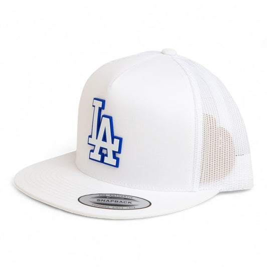 LA Dodgers 2024 World Series 3D YP Snapback Flat Bill Trucker Hat White- White