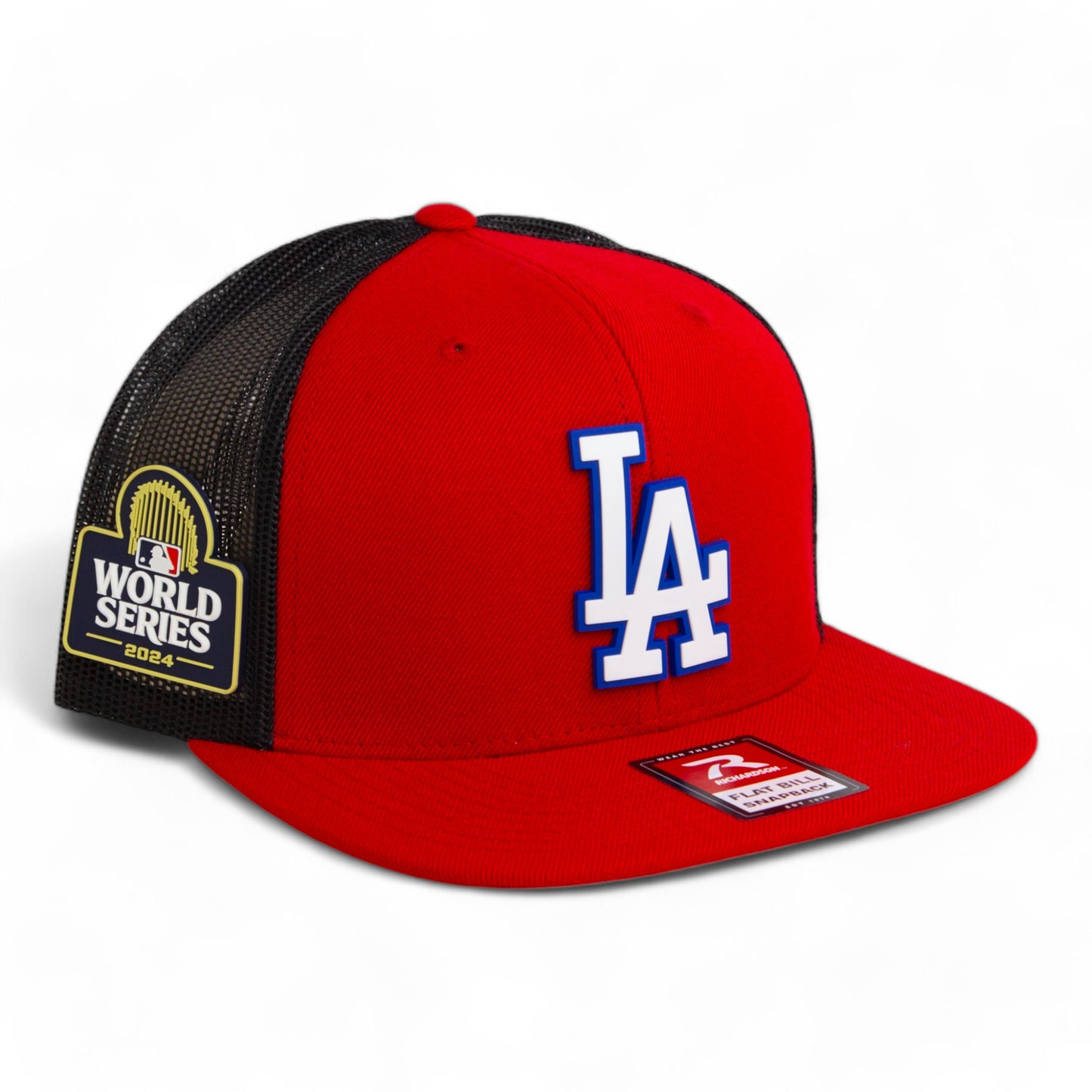 LA Dodgers 2024 World Series 3D Wool Blend Flat Bill Hat White- Red/ Black