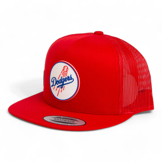 Los Angeles Dodgers 2024 World Series 3D YP Snapback Flat Bill Trucker Hat- Red