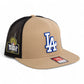 LA Dodgers 2024 World Series 3D Wool Blend Flat Bill Hat White- Tan/ Black