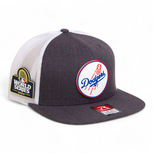 Los Angeles Dodgers 2024 World Series 3D Wool Blend Flat Bill Hat- Heather Charcoal/ White