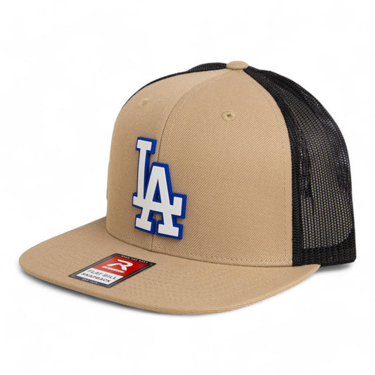 LA Dodgers 2024 World Series 3D Wool Blend Flat Bill Hat White- Tan/ Black