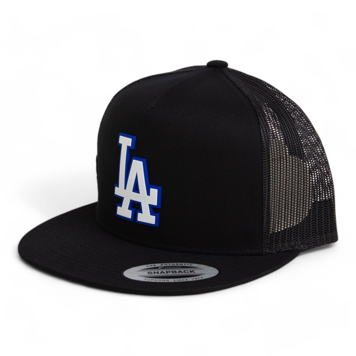 LA Dodgers 2024 World Series 3D YP Snapback Flat Bill Trucker Hat White- Black