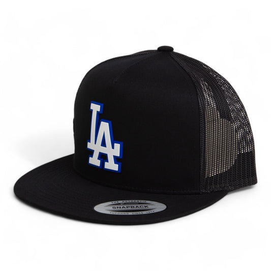 LA Dodgers 2024 World Series 3D YP Snapback Flat Bill Trucker Hat White- Black