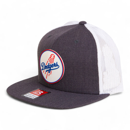 Los Angeles Dodgers 2024 World Series 3D Wool Blend Flat Bill Hat- Heather Charcoal/ White