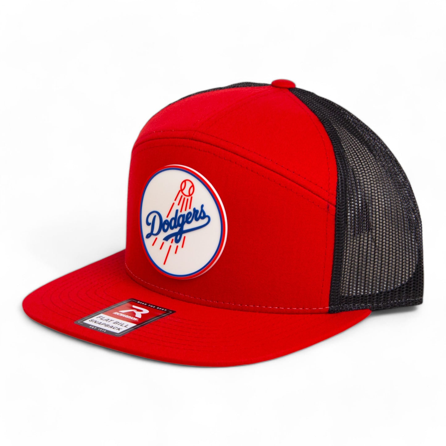 Los Angeles Dodgers 2024 World Series 3D Snapback Seven-Panel Flat Bill Trucker Hat- Red/ Black