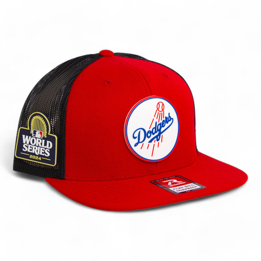 Los Angeles Dodgers 2024 World Series 3D Wool Blend Flat Bill Hat- Red/ Black