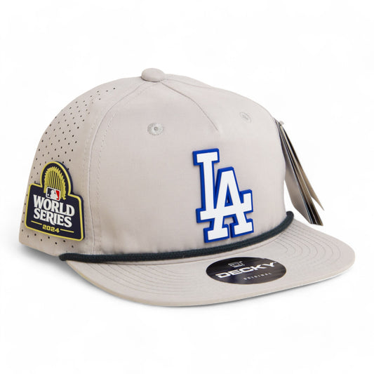 LA Dodgers 2024 World Series 3D Perforated Rope Hat White- Grey/ Charcoal