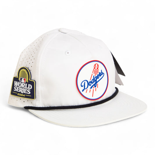 Los Angeles Dodgers 2024 World Series 3D Perforated Rope Hat- White/ Black