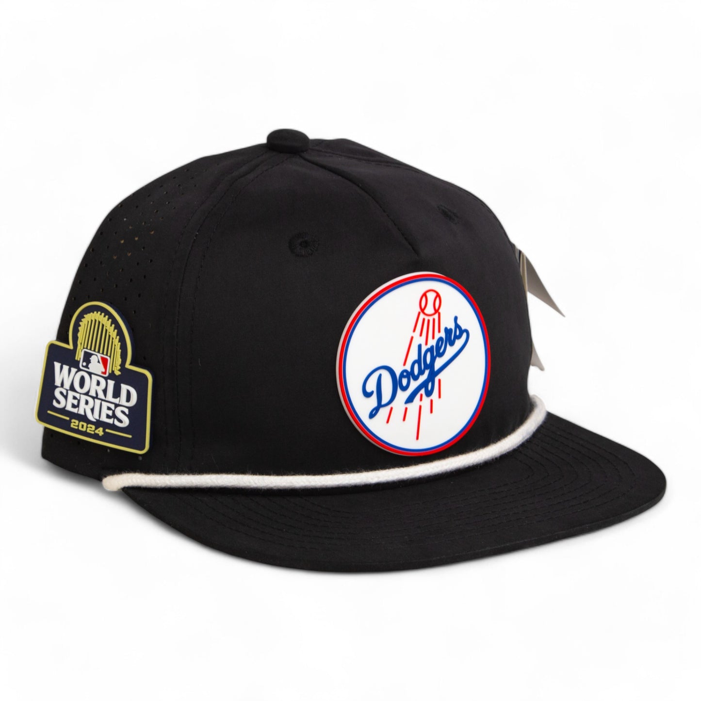 Los Angeles Dodgers 2024 World Series 3D Perforated Rope Hat- Black/ White