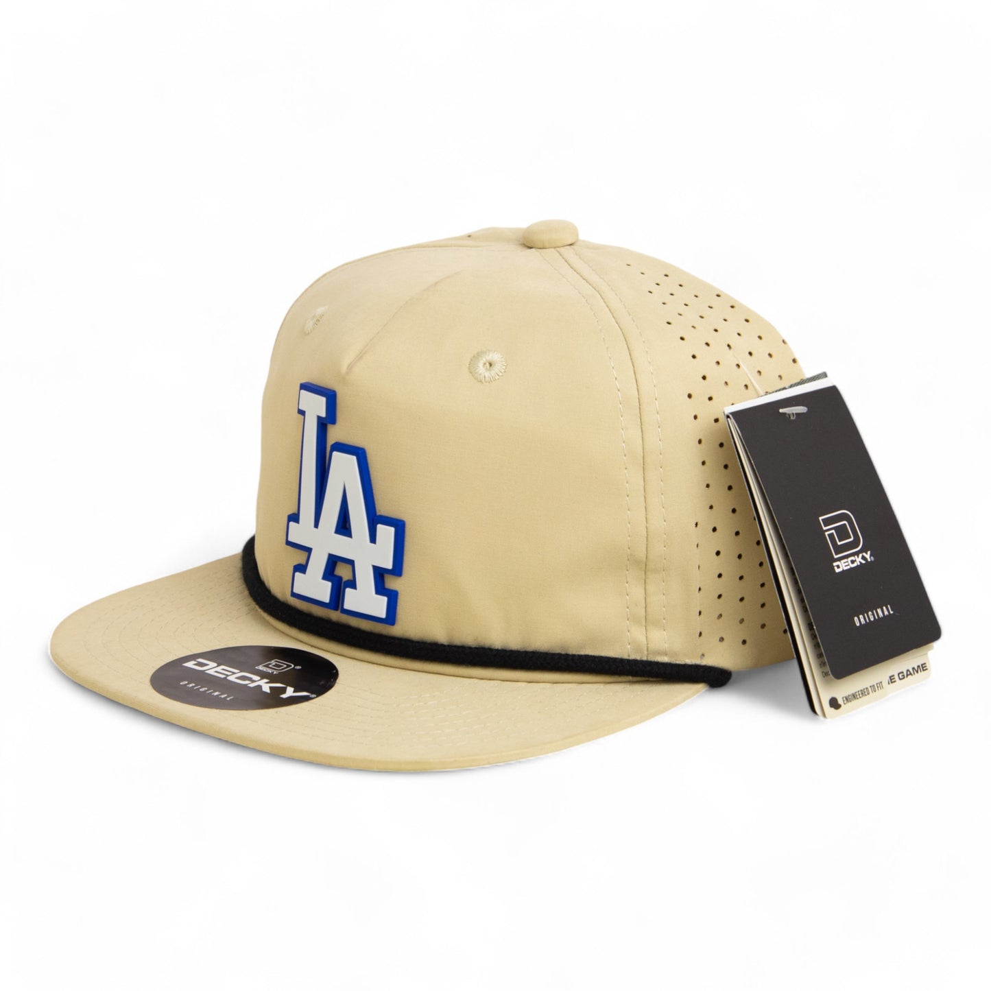 LA Dodgers 2024 World Series 3D Perforated Rope Hat White- Birch/ Black