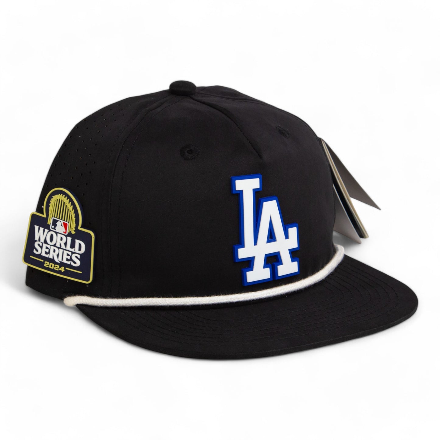 LA Dodgers 2024 World Series 3D Perforated Rope Hat White- Black/ White