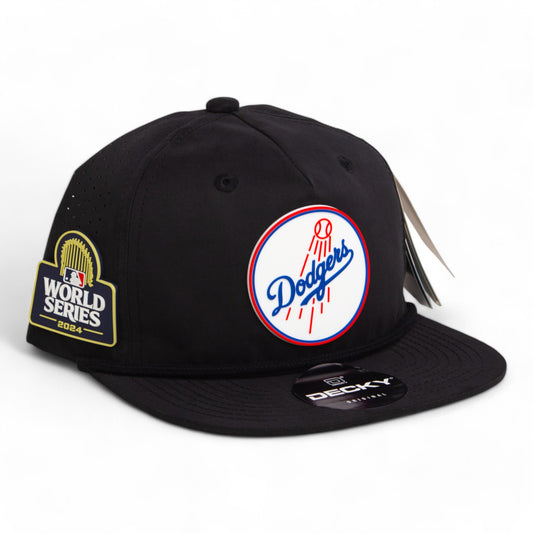 Los Angeles Dodgers 2024 World Series 3D Perforated Rope Hat- Black