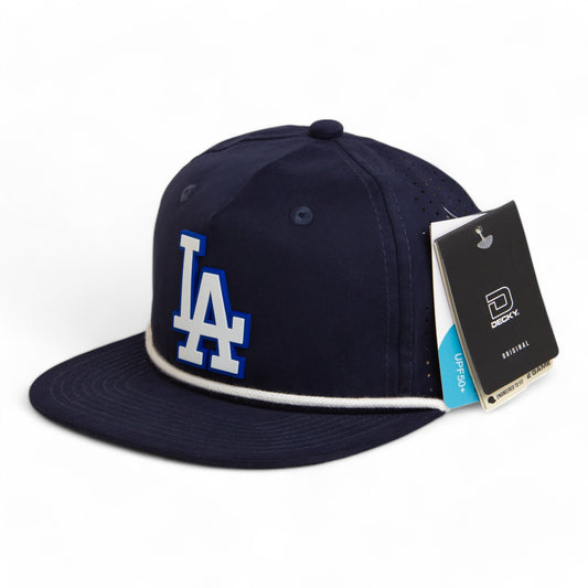 LA Dodgers 2024 World Series 3D Perforated Rope Hat White- Navy/ White