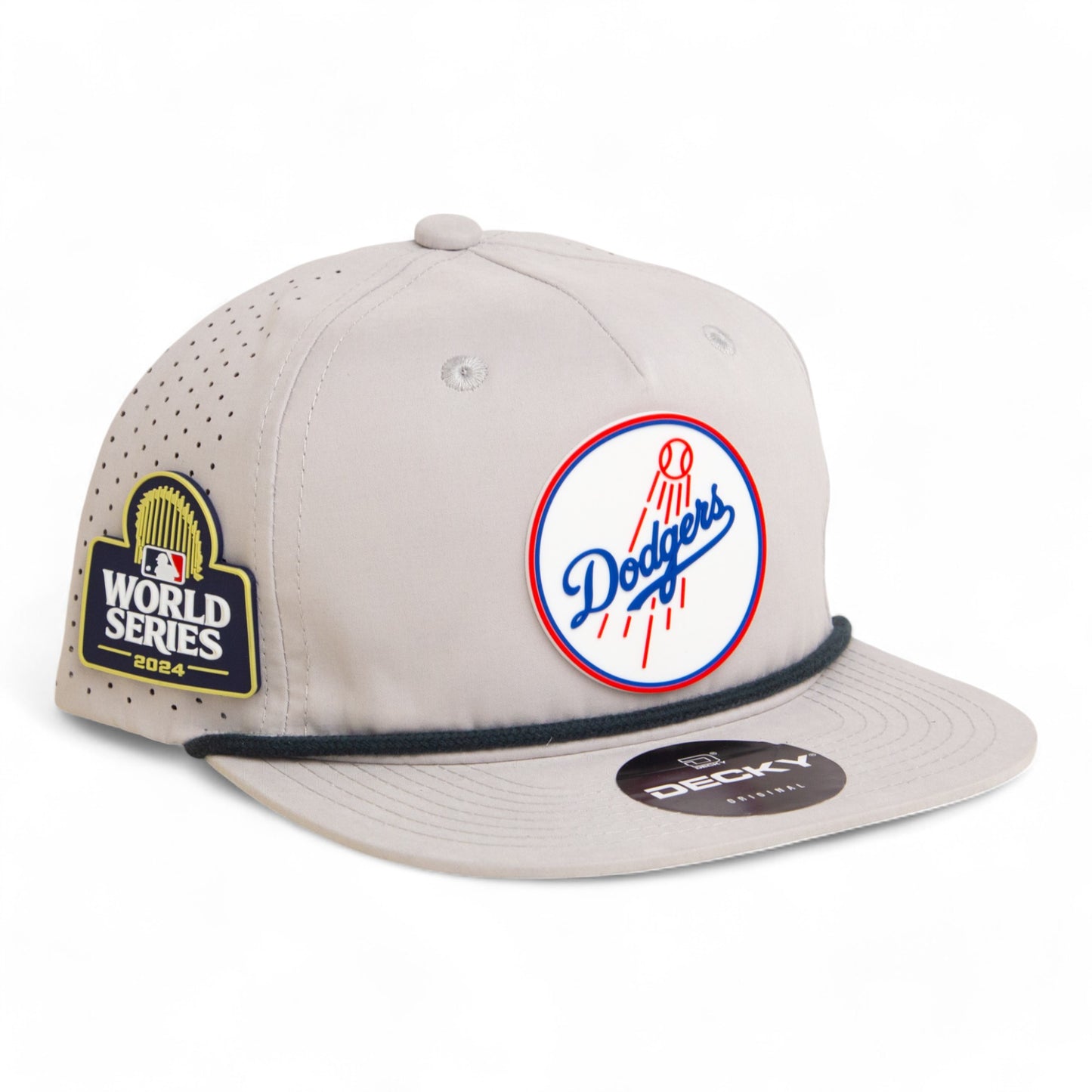 Los Angeles Dodgers 2024 World Series 3D Perforated Rope Hat- Grey/ Charcoal