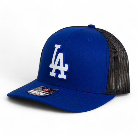 LA Dodgers 2024 World Series Snapback Trucker Hat White- Royal/ Black