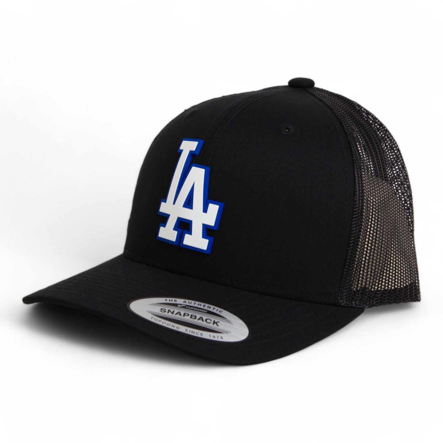 LA Dodgers 2024 World Series 3D YP Snapback Trucker Hat White- Black