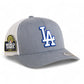 LA Dodgers 2024 World Series 3D YP Snapback Trucker Hat White- Heather Grey/ White