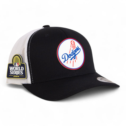 Los Angeles Dodgers 2024 World Series 3D YP Snapback Trucker Hat- Black/ White