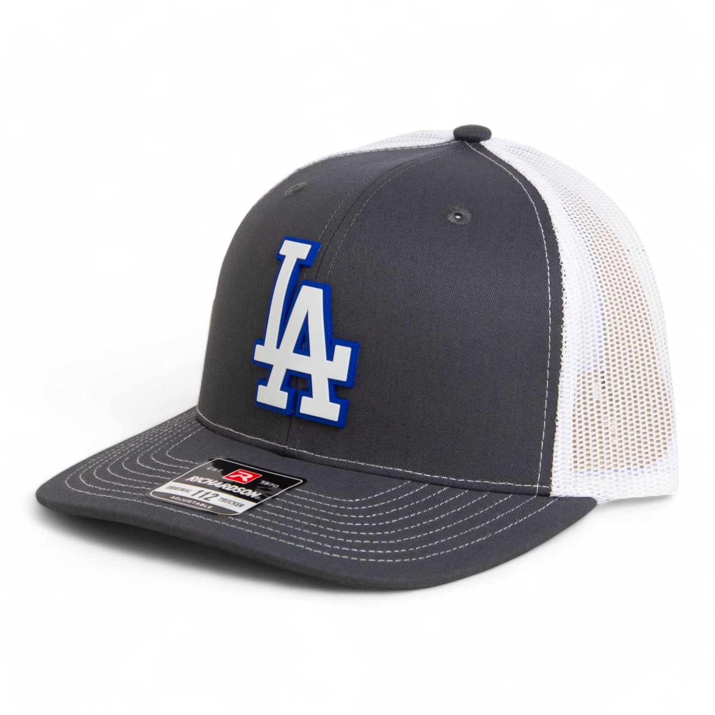 LA Dodgers 2024 World Series Snapback Trucker Hat White- Charcoal/ White