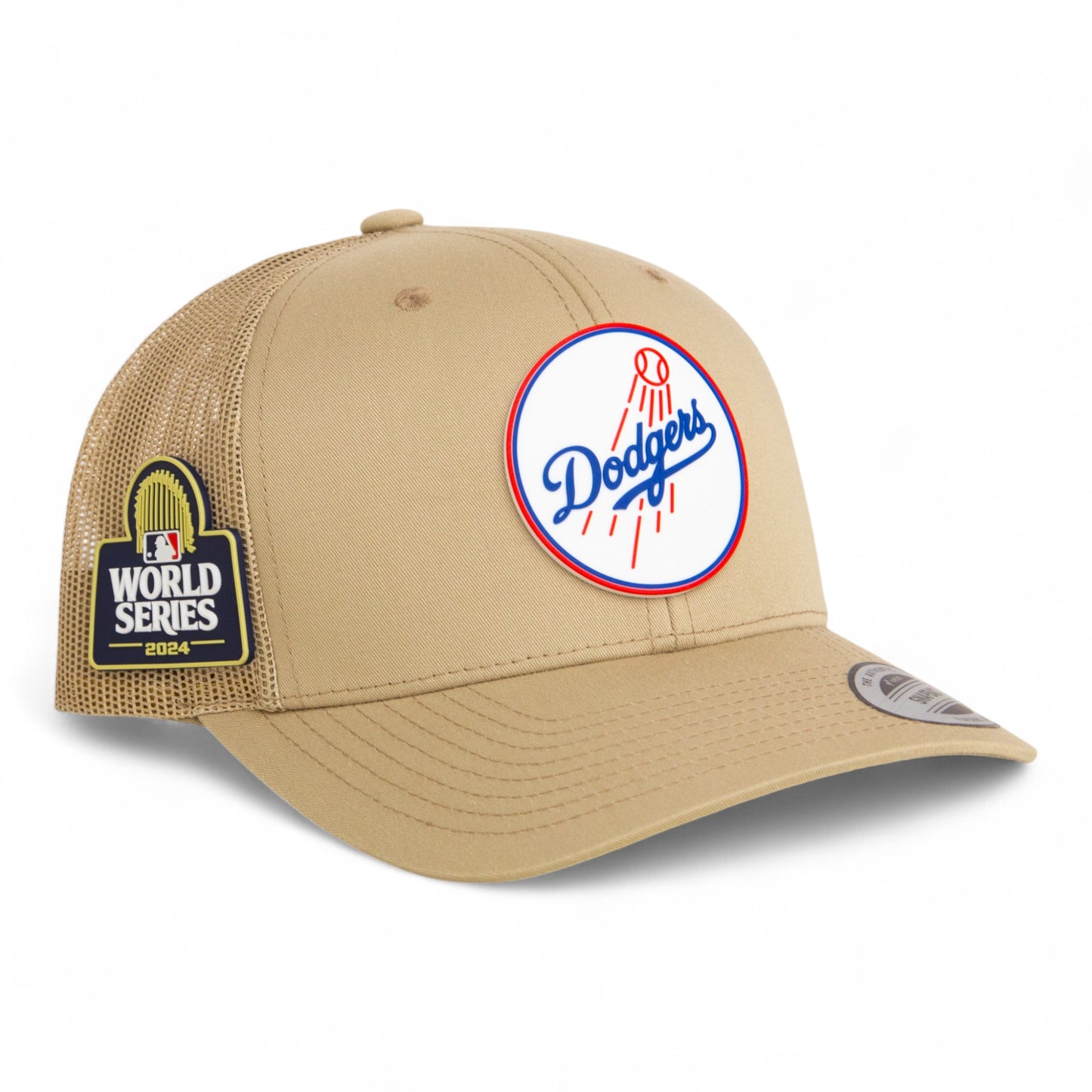 Los Angeles Dodgers 2024 World Series 3D YP Snapback Trucker Hat- Tan