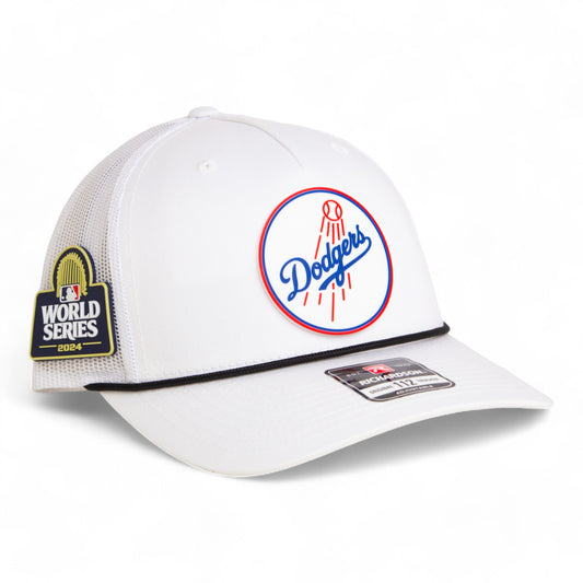 Los Angeles Dodgers 2024 World Series Snapback Trucker Rope Hat- White