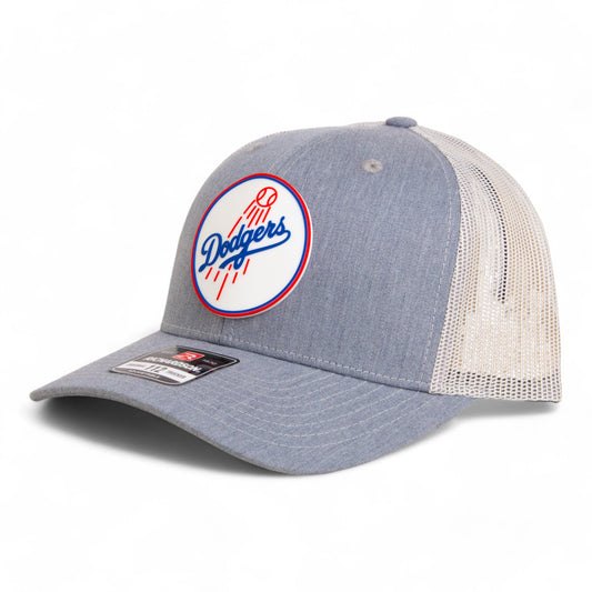 Los Angeles Dodgers 2024 World Series Snapback Trucker Hat- Heather Grey/ Light Grey