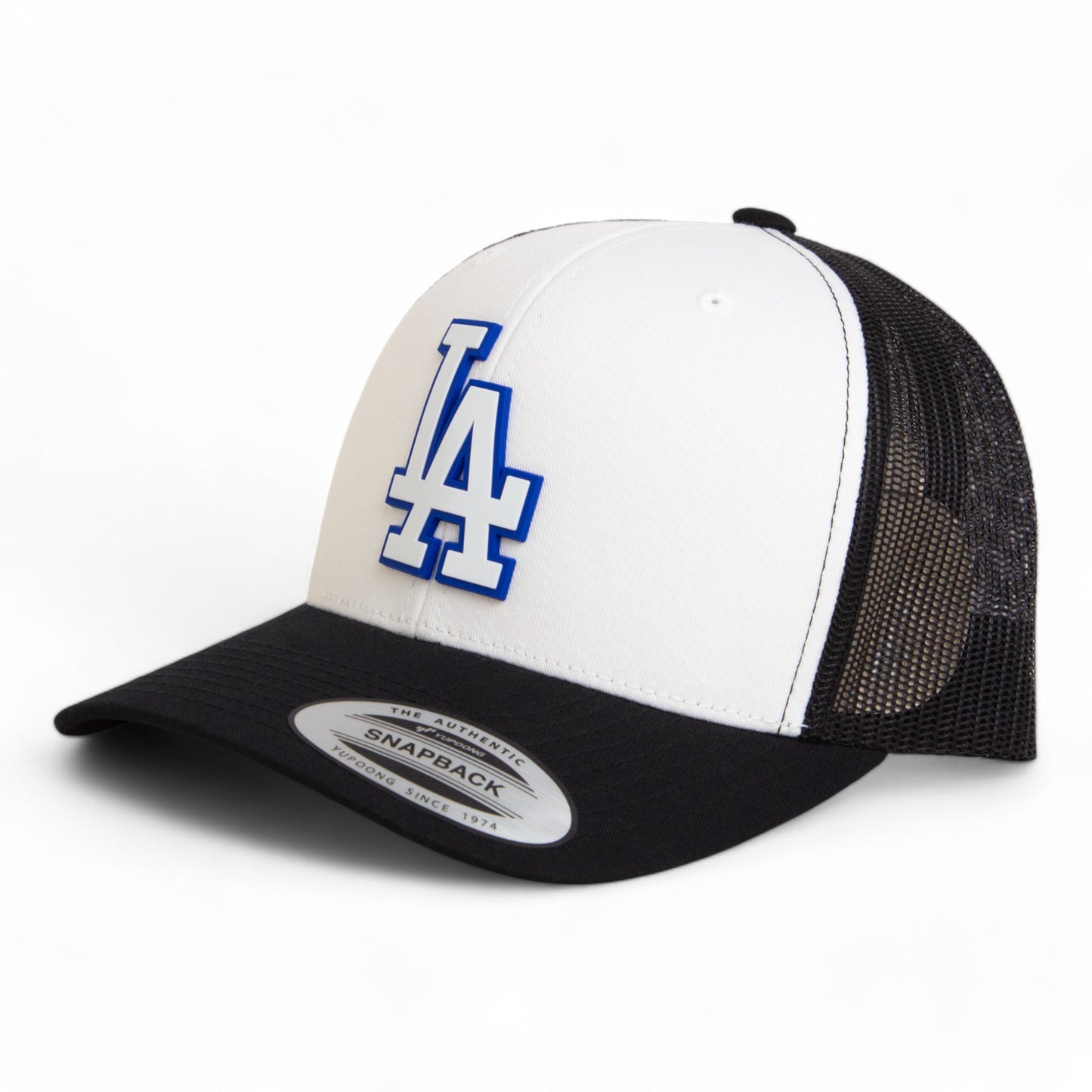 LA Dodgers 2024 World Series 3D YP Snapback Trucker Hat White- White/ Black