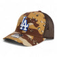 LA Dodgers 2024 World Series Snapback Trucker Hat White- Desert Camo/ Brown