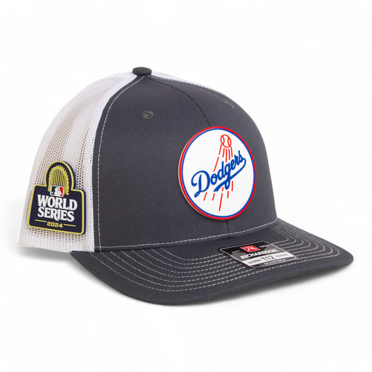 Los Angeles Dodgers 2024 World Series Snapback Trucker Hat- Charcoal/ White