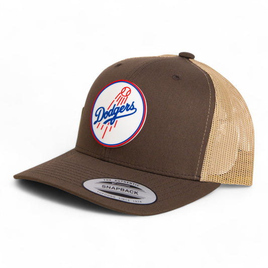 Los Angeles Dodgers 2024 World Series 3D YP Snapback Trucker Hat- Brown/ Tan