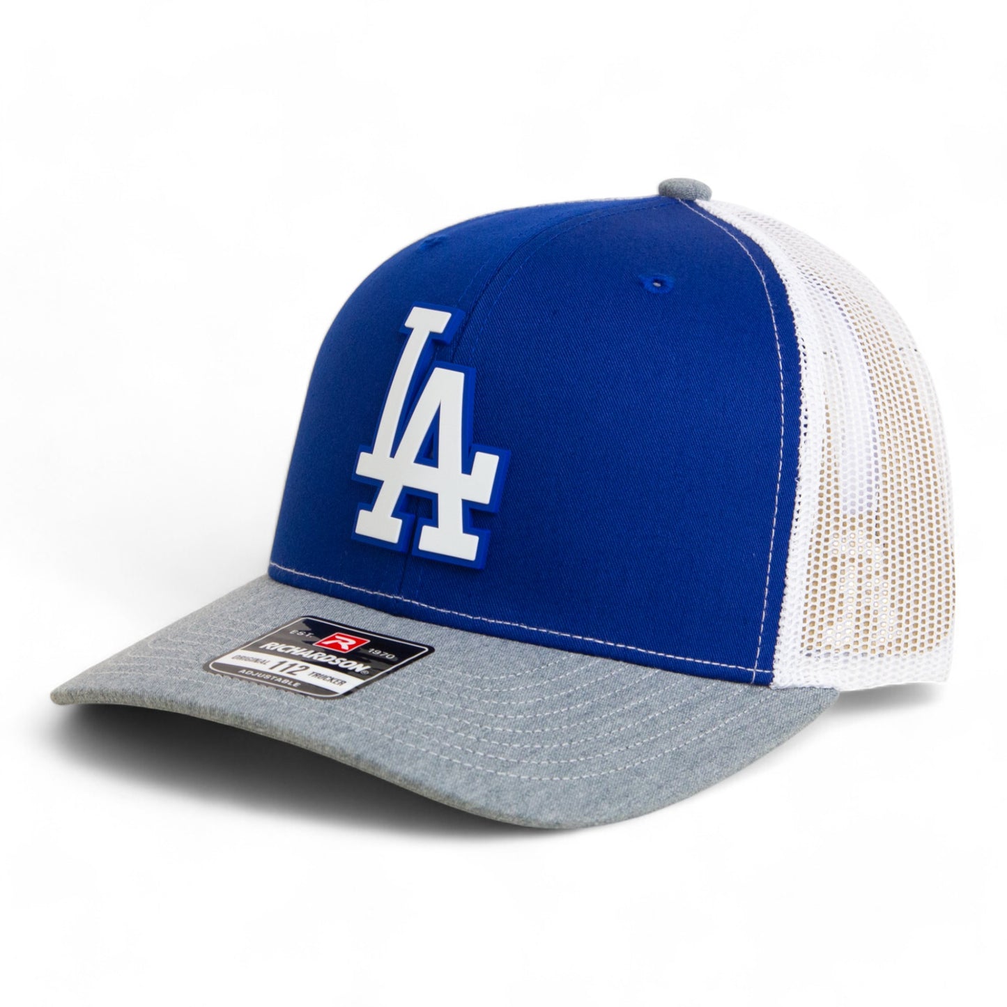 LA Dodgers 2024 World Series Snapback Trucker Hat White- Royal/ White/ Heather Grey