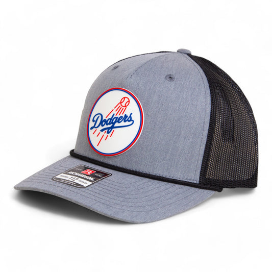 Los Angeles Dodgers 2024 World Series Snapback Trucker Rope Hat- Heather Grey/ Black