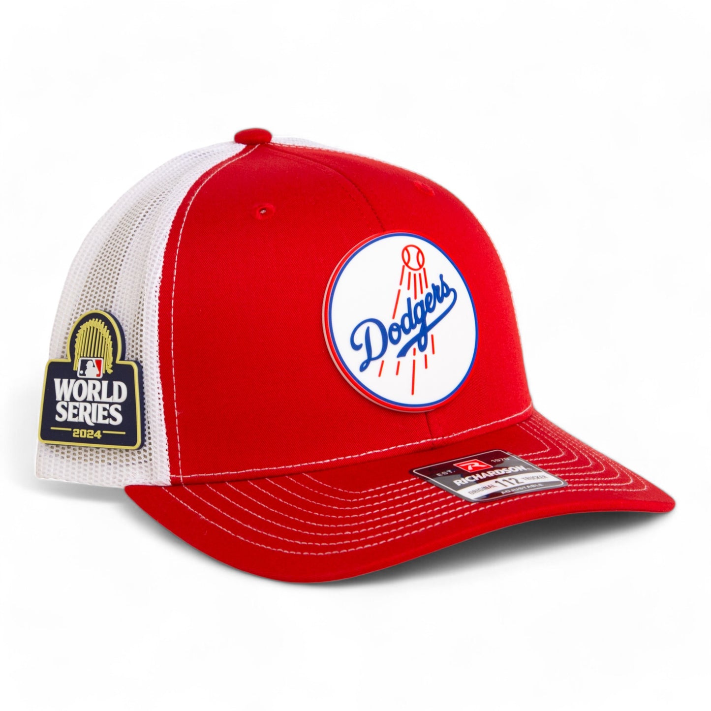 Los Angeles Dodgers 2024 World Series Snapback Trucker Hat- Red/ White