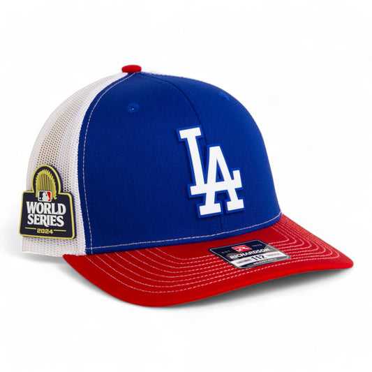 LA Dodgers 2024 World Series Snapback Trucker Hat White- Royal/ White/ Red