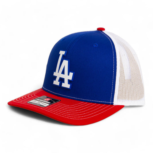 LA Dodgers 2024 World Series Snapback Trucker Hat White- Royal/ White/ Red