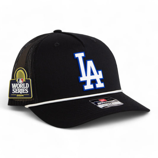 LA Dodgers 2024 World Series Snapback Trucker Rope Hat White- Black