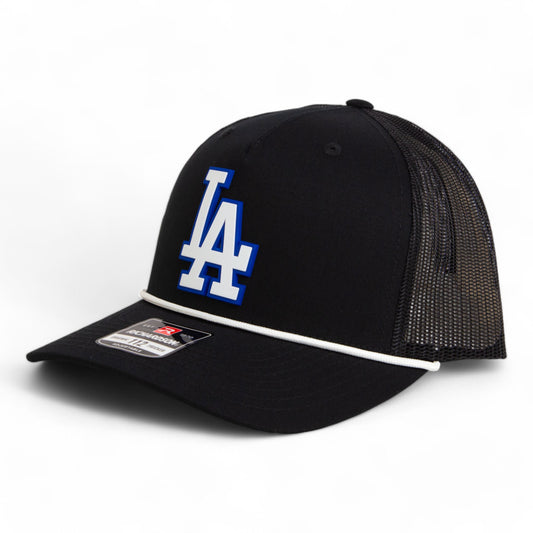 LA Dodgers 2024 World Series Snapback Trucker Rope Hat White- Black