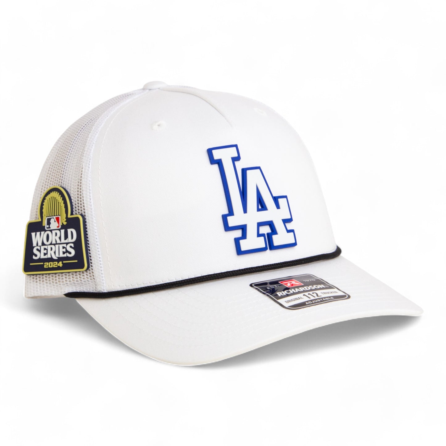 LA Dodgers 2024 World Series Snapback Trucker Rope Hat White- White