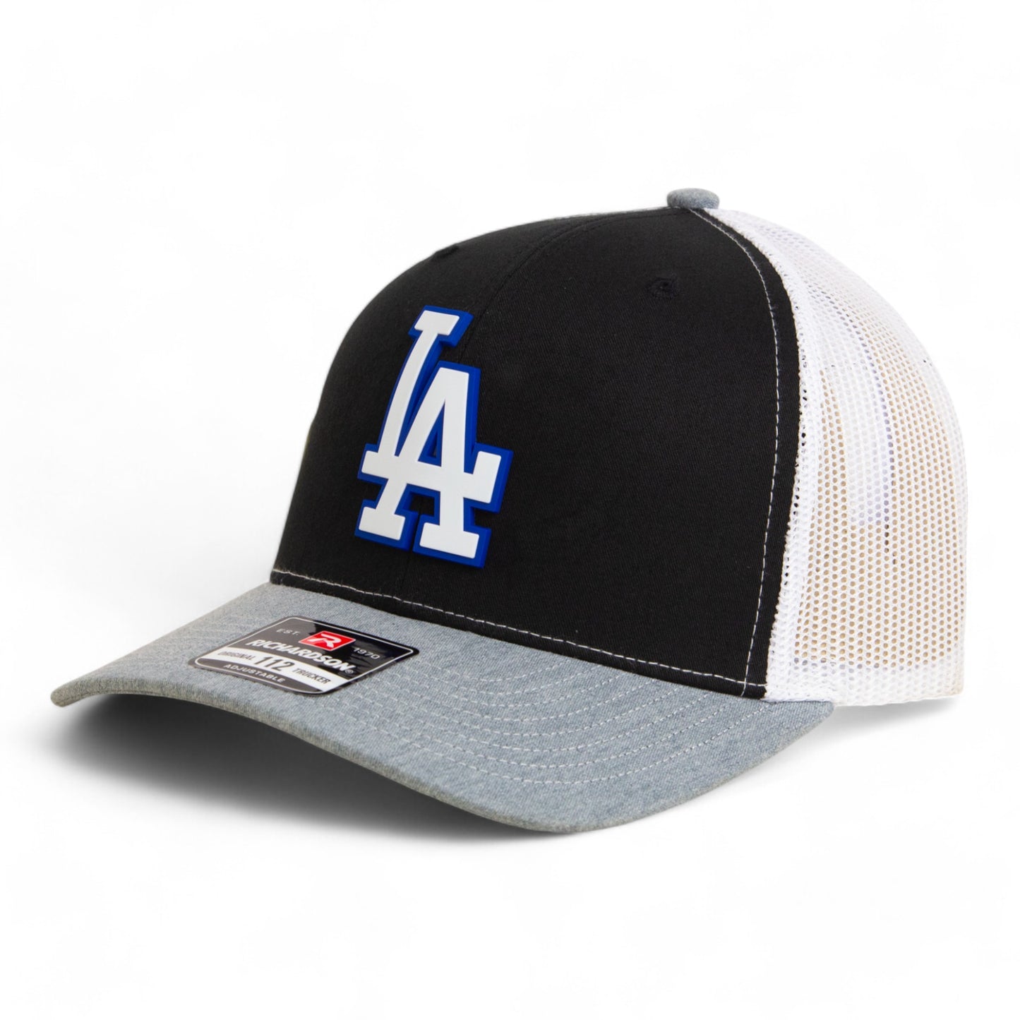 LA Dodgers 2024 World Series Snapback Trucker Hat White- Black/ White/ Heather Grey