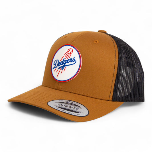 Los Angeles Dodgers 2024 World Series 3D YP Snapback Trucker Hat- Caramel/ Black