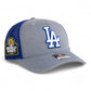 LA Dodgers 2024 World Series Snapback Trucker Hat White- Heather Grey/ Royal