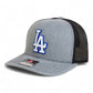 LA Dodgers 2024 World Series Snapback Trucker Hat White- Heather Grey/ Black